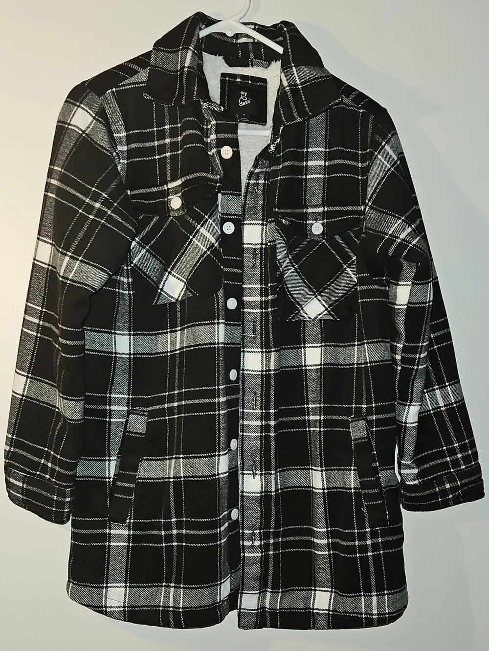 art class Black & White Plaid Button-Front Shacket